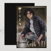 ゴールドボーダー2024デュオ卒業写真 招待状 (正面/裏面)