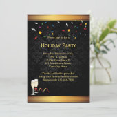 ゴールドボーダー コーポレートホリデーパーティー招待状 招待状 (スタンド正面)