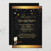 ゴールドボーダー コーポレートホリデーパーティー招待状 招待状 (正面/裏面)