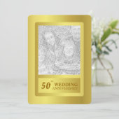 ゴールドボーダー 50周年 結婚記念日 招待状 (スタンド正面)