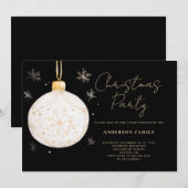 ゴールドボールオーナメント クリスマス パーティー 招待状 (正面/裏面)
