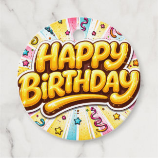 ゴールドポップの誕生日 - バブルレターのお祝い🎉 フェイバータグ