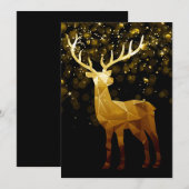 ゴールドポリゴン幾何学的な鹿 シーズンカード (正面/裏面)