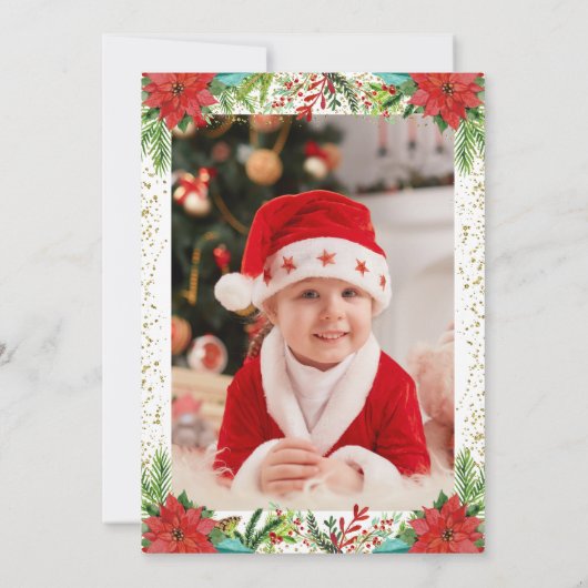 ゴールドマジカルクリスマスユニコーンハガキをありがとう 招待状 (裏面)