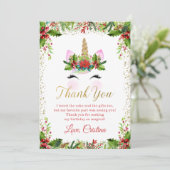 ゴールドマジカルクリスマスユニコーンハガキ 招待状 (スタンド正面)