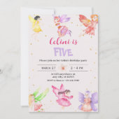 ゴールドマジカルフェアリーお誕生日おめでとうございます招待状 - スパ 招待状 (正面)