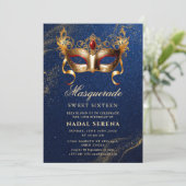 ゴールドマスカレードマスク 招待状 (スタンド正面)