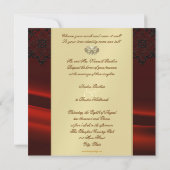 ゴールドマスカレード 赤い宝石のウェディング 招待状 (裏面)