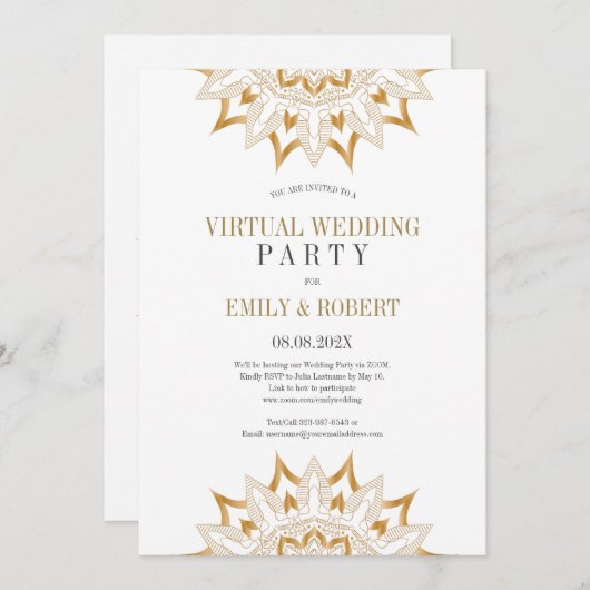 ゴールドマンダラバーチャルウェディングパーティー セーブザデート (正面/裏面)