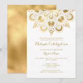 ゴールドマンダラメヘンディーお祝いの招待状 招待状 (正面/裏面)