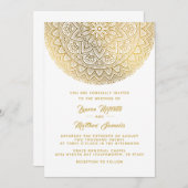 ゴールドマンダラ結婚式招待状 招待状 (正面/裏面)