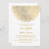 ゴールドマンダラ結婚式招待状 招待状 (正面/裏面)