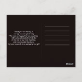 ゴールドマーブルストライプ タイポグラフィ ブラック ありがとう ポストカード (裏面)