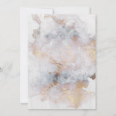 ゴールドマーブル幾何学模様の縮小結婚式ゲストリスト 案内状 (裏面)