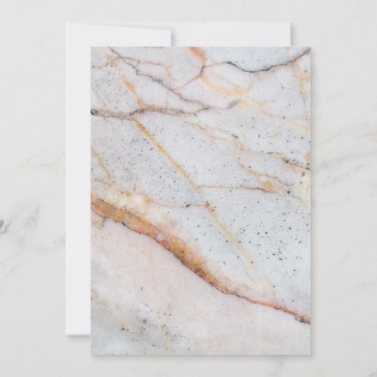 ゴールドマーブル 私たちはこっそり結婚する ゴールドハート カリグラフィー 招待状 (裏面)