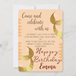 ゴールドマーメイドと一緒に祝おう！海の下で 招待状