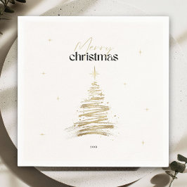 ゴールドミニマリスト メリークリスマス ホリデー スタンダードカクテルナプキン