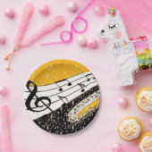 ゴールドミュージックテーマ ペーパープレート (パーティー)