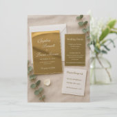 ゴールドミラーアクリルウェディング招待状セット | エレガ 招待状 (スタンド正面)