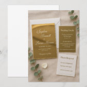 ゴールドミラーアクリルウェディング招待状セット | エレガ 招待状 (正面/裏面)