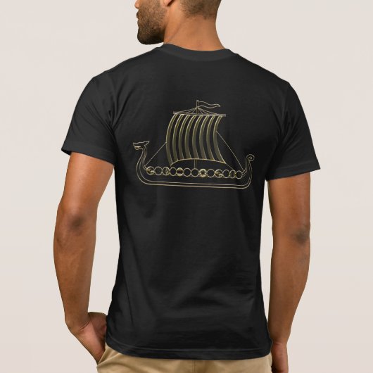 ゴールドメタリックのバイキングの長船Tシャツ Tシャツ (裏面)