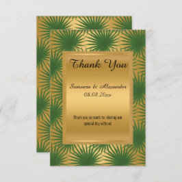 ゴールドメタリックグリーンファーン 感謝カード 招待状