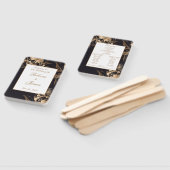 ゴールドメタリックフラワーアレンジメント ウェディングプログラム ハンドファン (組立なし)