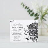 ゴールドメタリック紙の砂糖スカル・ムエルテス 招待状 (スタンド正面)