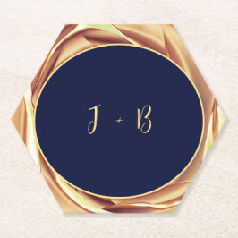 ゴールドメタリック ローズプリント ペーパーコースター