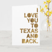 ゴールドメタリック 愛はテキサスと行き来する カード (黄色い花)