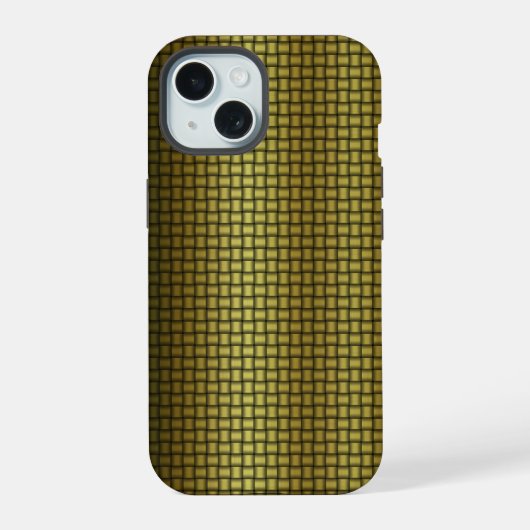 ゴールドメタルウィーブ高解像度 iPhone 15ケース (裏面)