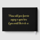 ゴールドモダンフォイル結婚ハードカバー付きシックのブラック ゲストブック (裏面)