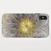 ゴールドモダン抽象フラクタルフラワーを華やかに Case-Mate iPhoneケース (裏面(横))