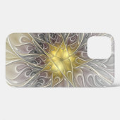 ゴールドモダン抽象フラクタルフラワーを華やかに Case-Mate iPhoneケース (裏面 (横))