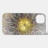 ゴールドモダン抽象フラクタルフラワーを華やかに Case-Mate iPhoneケース (裏面 (横))