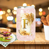 ゴールドモチーフのアルファベット「F」 ガラス缶