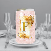 ゴールドモチーフのアルファベット「F」 ガラス缶