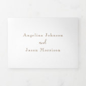 ゴールドモノグラムウェディング 三つ折り招待状 (カバー)