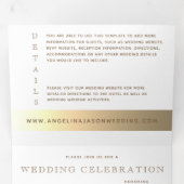 ゴールドモノグラムウェディング 三つ折り招待状 (内部最初)