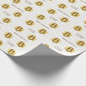 ゴールドモノグラム ヴィンテージ クラシック モザイク ヘキサゴン タイル ラッピングペーパー (角)