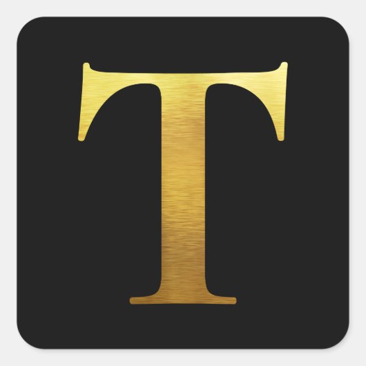 ゴールドモノグラムTブラックをブラシ仕上げ スクエアシール (正面)