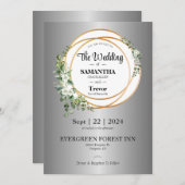 ゴールドユニオン 愛と誓いを祝う ウェディング 招待状 (正面/裏面)