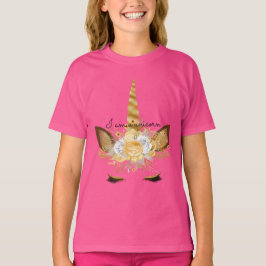 ゴールドユニコーンの花 Tシャツ
