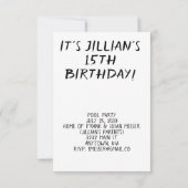 ゴールドユニコーンフェイスパーティー 招待状 (裏面)