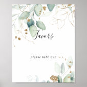 ゴールドユーカリカリグラフィーフェイバーズサイン ポスター (正面)