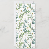 ゴールドユーカリグリーンウェディングメニューカード 招待状 (裏面)