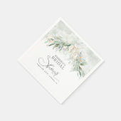ゴールドユーカリグリーン ブォホ ブライズシャワー スタンダードカクテルナプキン (角)