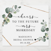 ゴールドユーカリ チェアーズ ブライダルシャワー スパークリングワインラベル (シングルラベル)