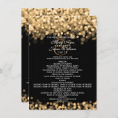 ゴールドライトのウェディングプログラム 招待状 (正面/裏面)