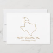 ゴールドラインアート サンタ テキサス ホリデー カード (正面)